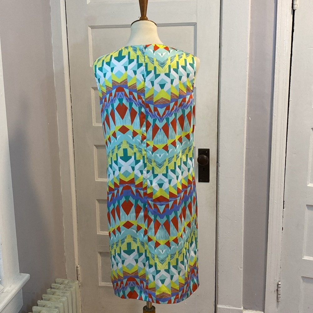 M by Missoni Geometric Print Abstract Sleeveless Shift Dress, Size 8 - Picture 6 of 14